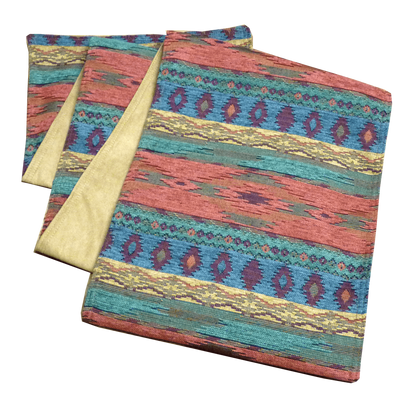 Southwest Phoenix Sunset 72" Table Runners - Lined with Microfiber Ultrasuede in Camel