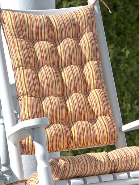 Atwood Plaid Rocking Chair Cushions - Latex Foam Fill - Reversible