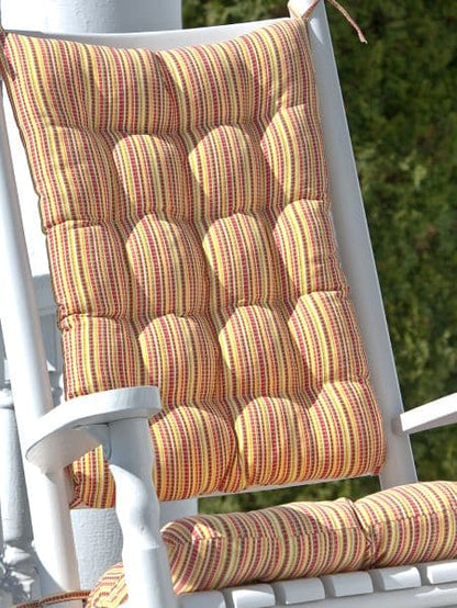 Atwood Plaid Rocking Chair Cushions - Latex Foam Fill - Reversible