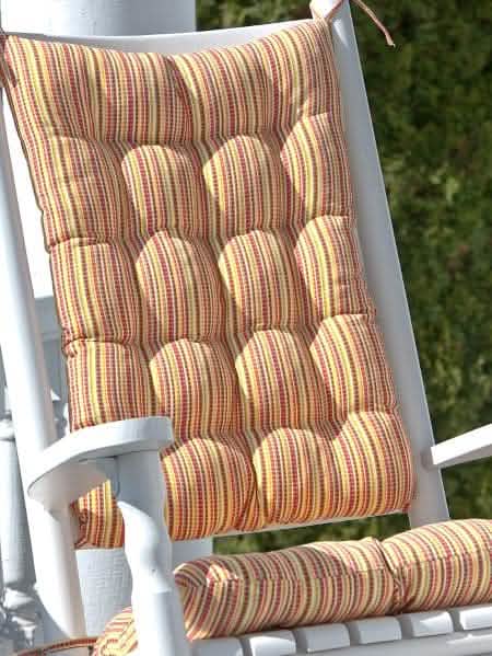 Atwood Plaid Rocking Chair Cushions - Latex Foam Fill - Reversible