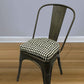 Farmhouse Check Black & White Industrial Chair Cushion - Latex Foam Fill - Barnett Home Decor 