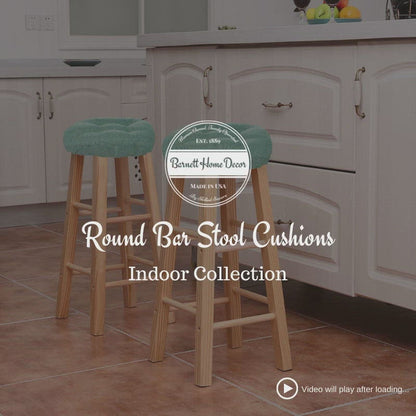 Ticking Stripe Natural Bar Stool Cover with Adjustable Drawstring Yoke