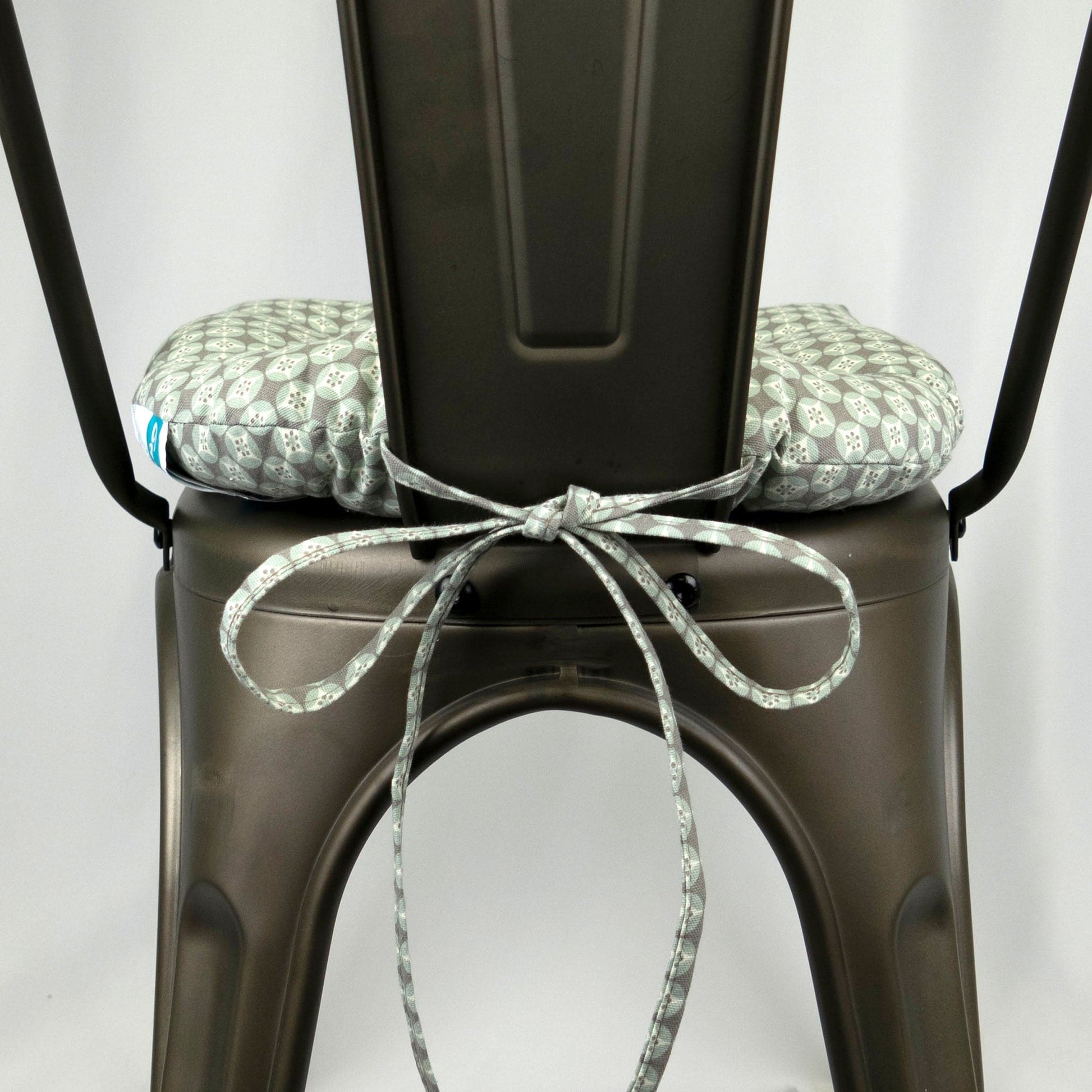 Bliss Industrial Chair Cushion | Barnett Home Decor | Blue & Dove Grey