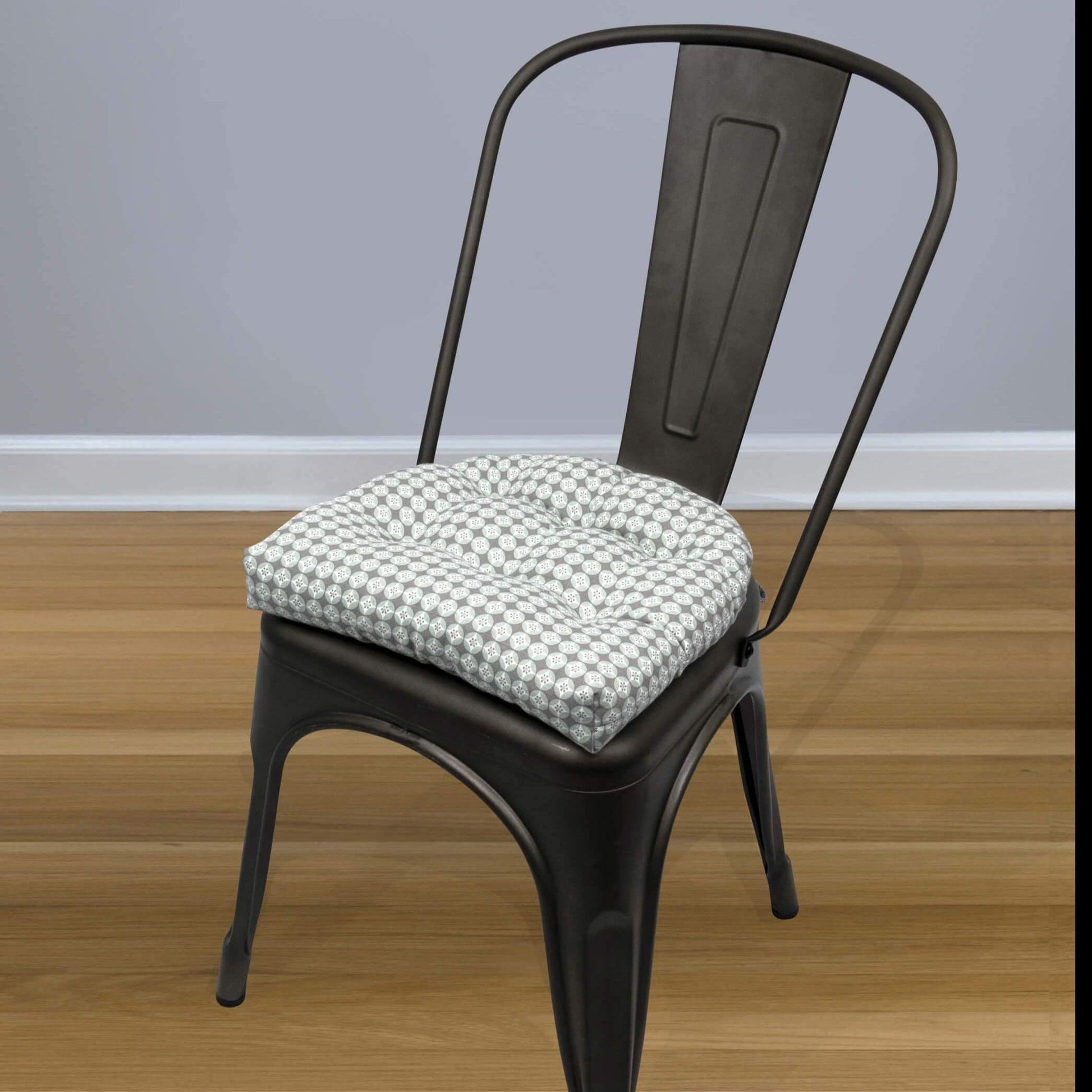 Bliss Industrial Chair Pad - Barnett Home Decor - Spa Blue & Gray
