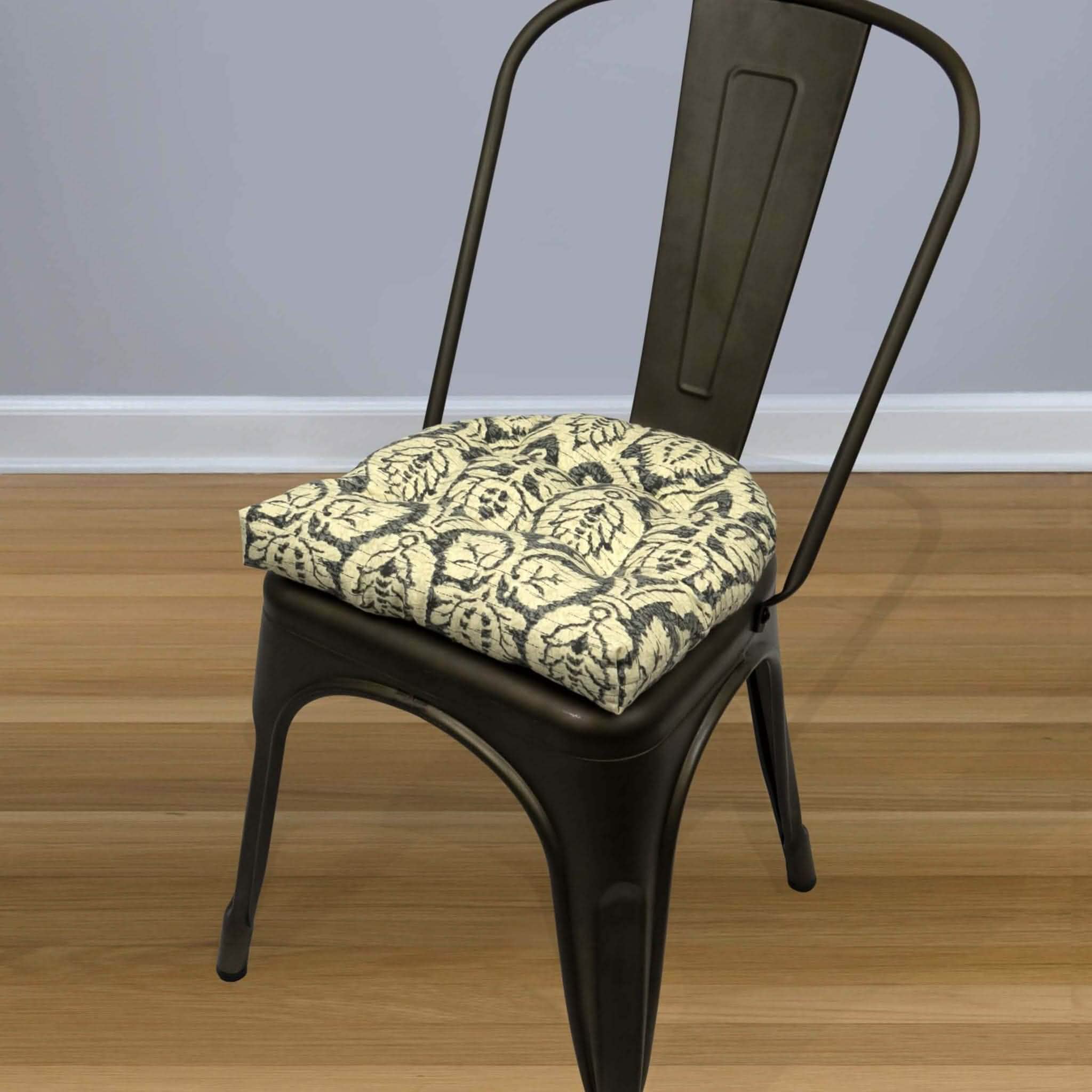 Flanders Industrial Chair Cushion - Latex Foam Fill - Barnett Home Decor - Black & Tan