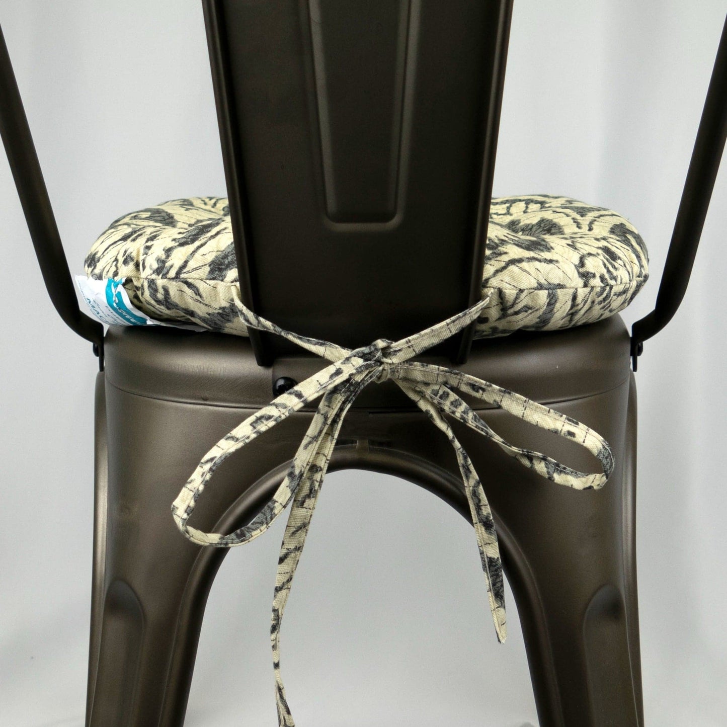 Flanders Industrial Chair Cushion - Latex Foam Fill - Barnett Home Decor - Black & Tan