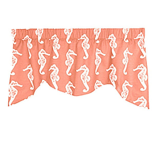 Coastal Seahorse Mini M Valance - Salmon - Made in USA*