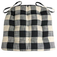 Buffalo Check Black & White Dining Chair Cushions - Barnett Home Decor - Black & White