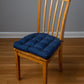 Tiffany Navy Blue Brocade Dining Chair Pads | Barnett Home Decor | Navy Blue