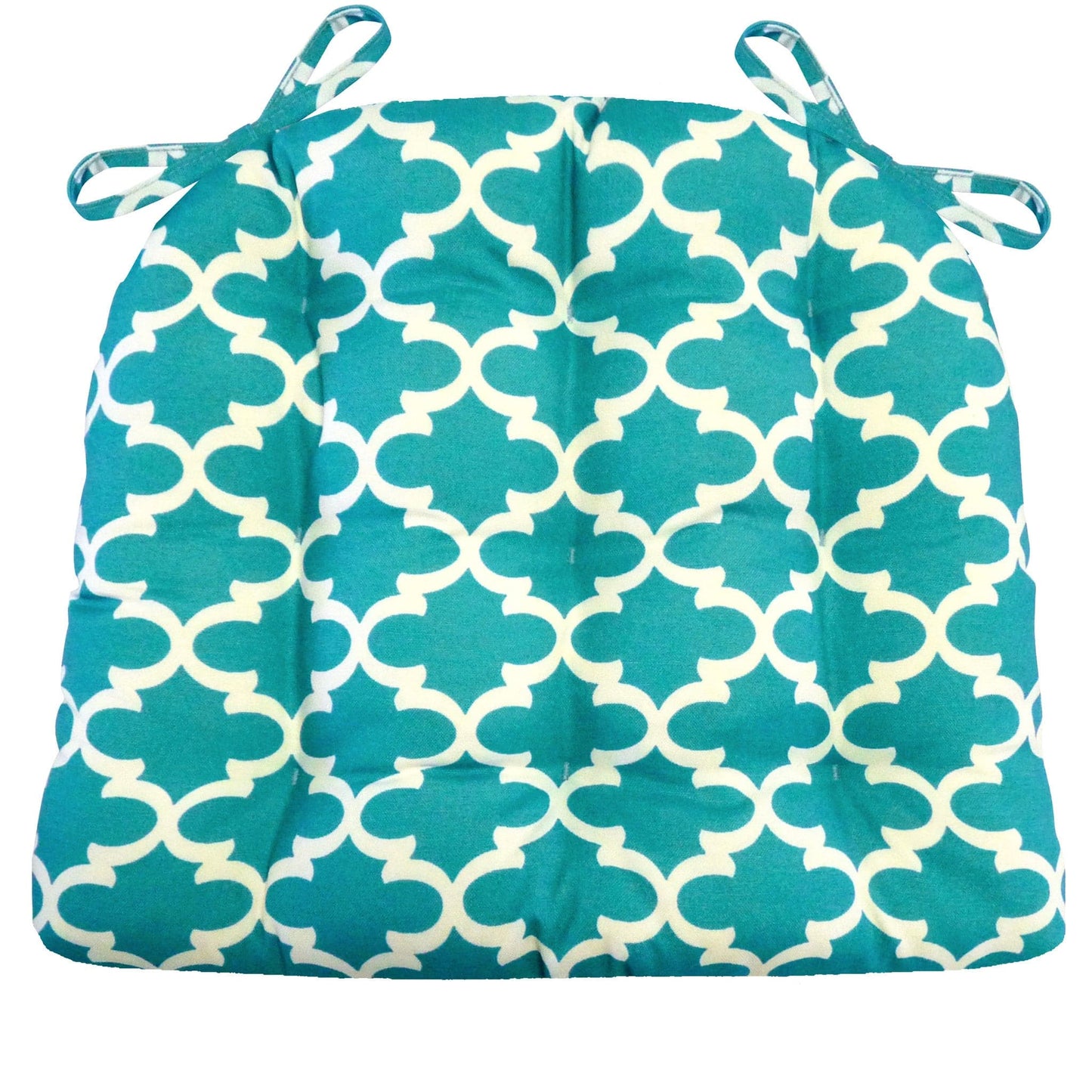 Fulton Ogee Aqua Indoor/Outdoor Dining Chair Cushion - Barnett Home Decor - Aqua