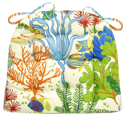 Splish Splash Indoor/Outdoor Dining Chair Cushion - Barnett Home Decor - Green, Blue, Red, & Orange