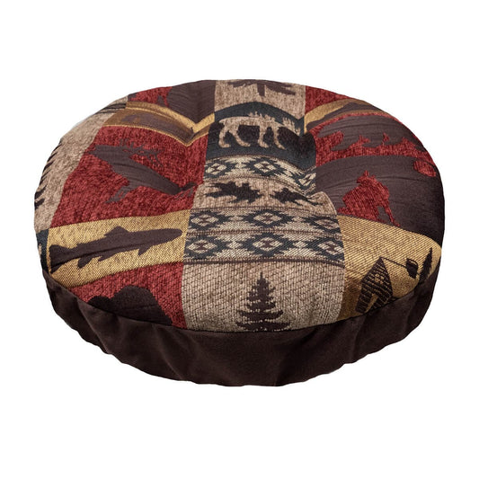Woodlands Fairbanks Bar Stool Cover | Barnett Home Decor | Red, Brown, Yellow, & Beige