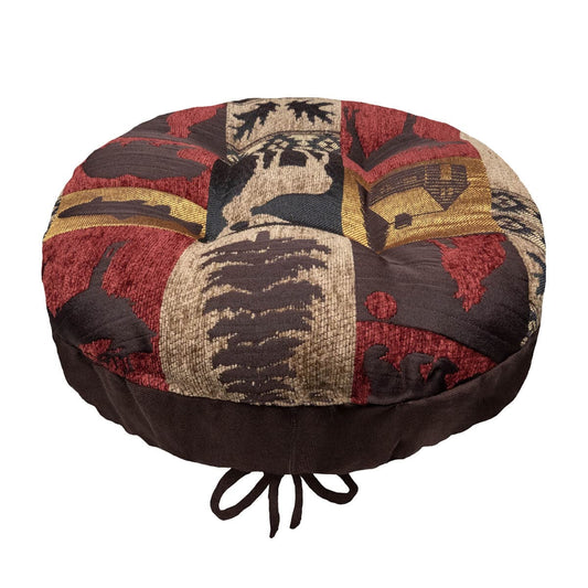 Woodlands Fairbanks Bar Stool Cover | Barnett Home Decor | Red, Brown, Yellow, & Tan