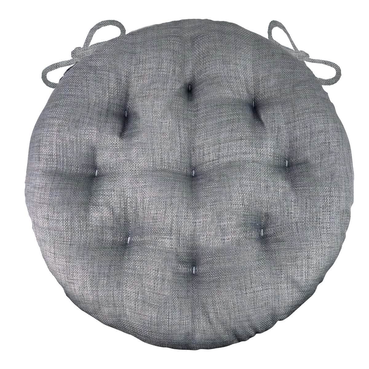 Rave Grey Round Bistro Chair Pad - 16" | Barnett Home Decor 