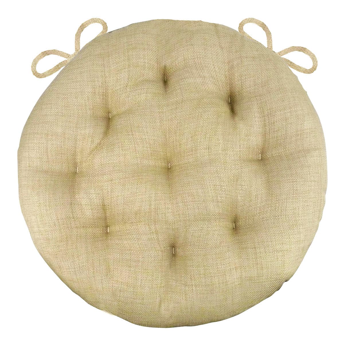 Rave Sand Bistro Chair Pad - 16" Round Cushion with Ties -Barnett Home Decor - Indoor/Outdoor