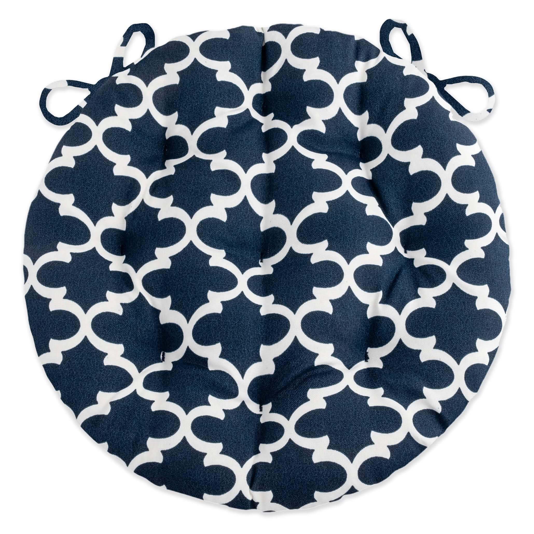 fulton navy quatrefoil bistro cushions - indoor / outdoor | barnett home decor