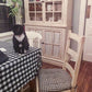 Checkers Black and Tan Dining Chair Cushions - Barnett Home Decor - Black & Cream