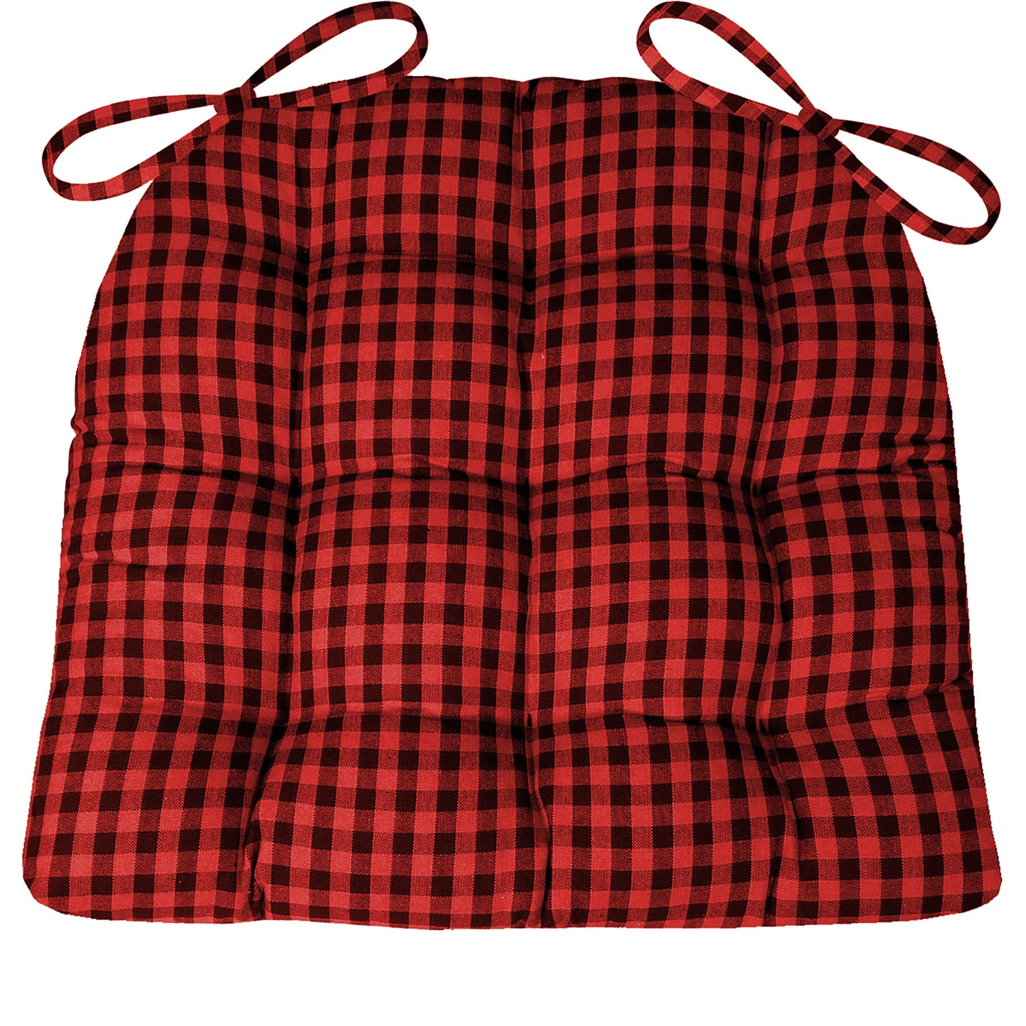 Checkers Red and Black Dining Chair Cushion | Barnett Home Decor | Black & Red - Cotton - American