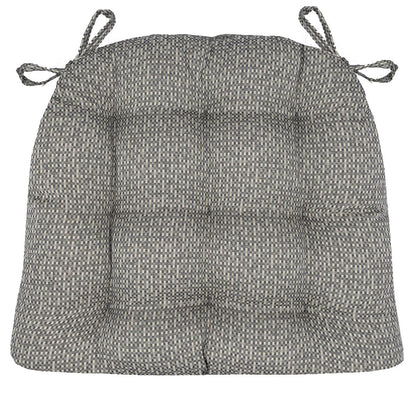 grey dining chair cushions with a small geometric pattern