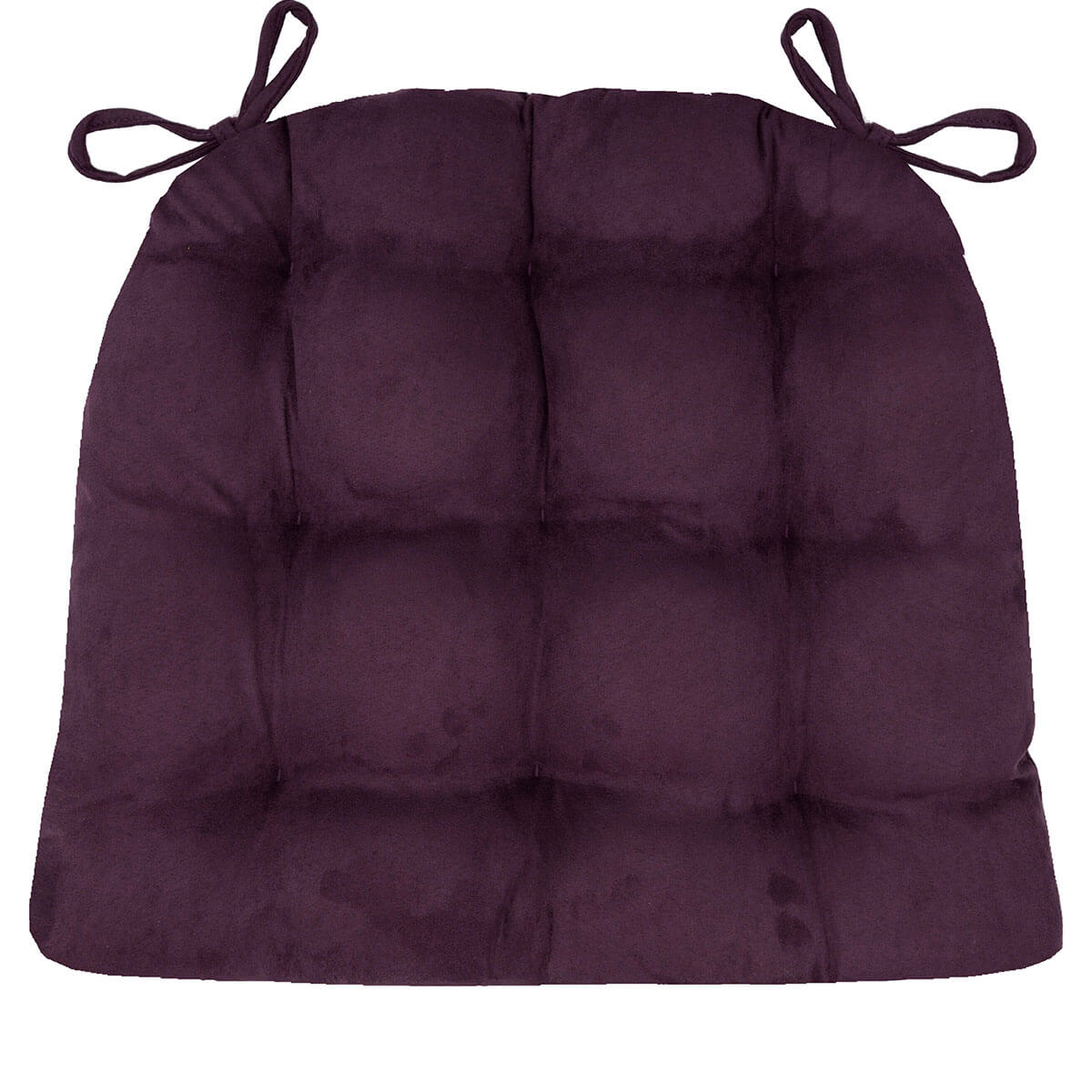 Micro-Suede Eggplant Dining Chair Pads - Latex Foam Fill, Reversible