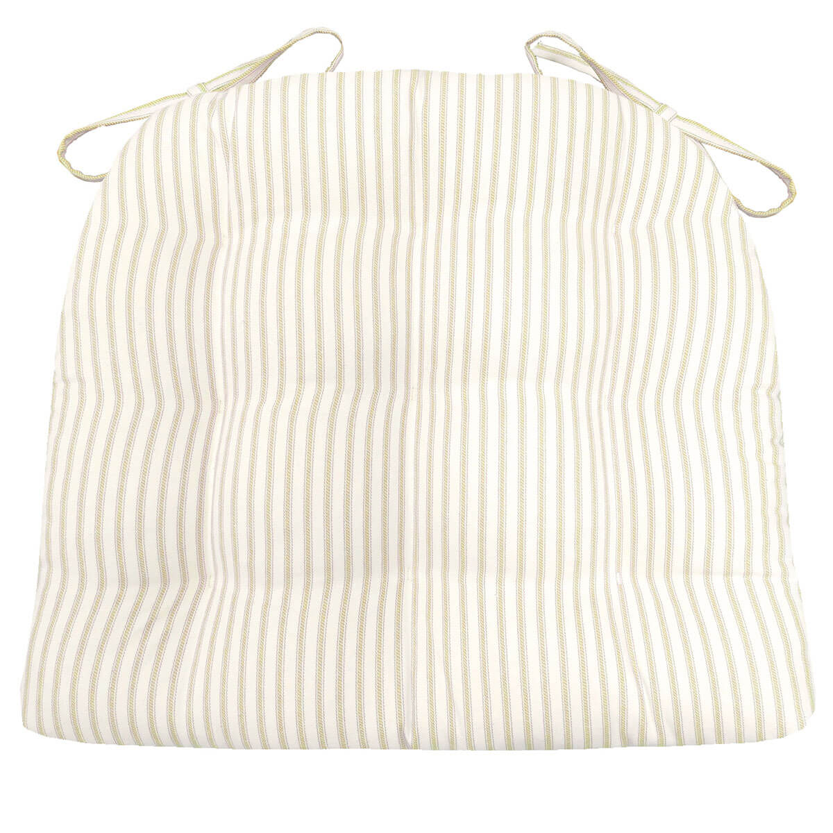 Ticking Stripe Natural Dining Chair Cushions - Barnett Home Decor - Beige & White - Ivory - Cream