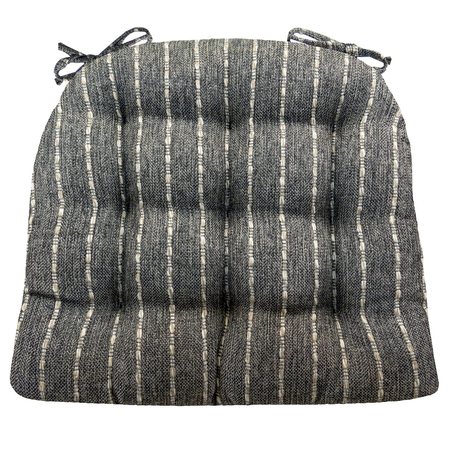 Avante Striped Black Dining Chair Pads - Barnett Home Décor