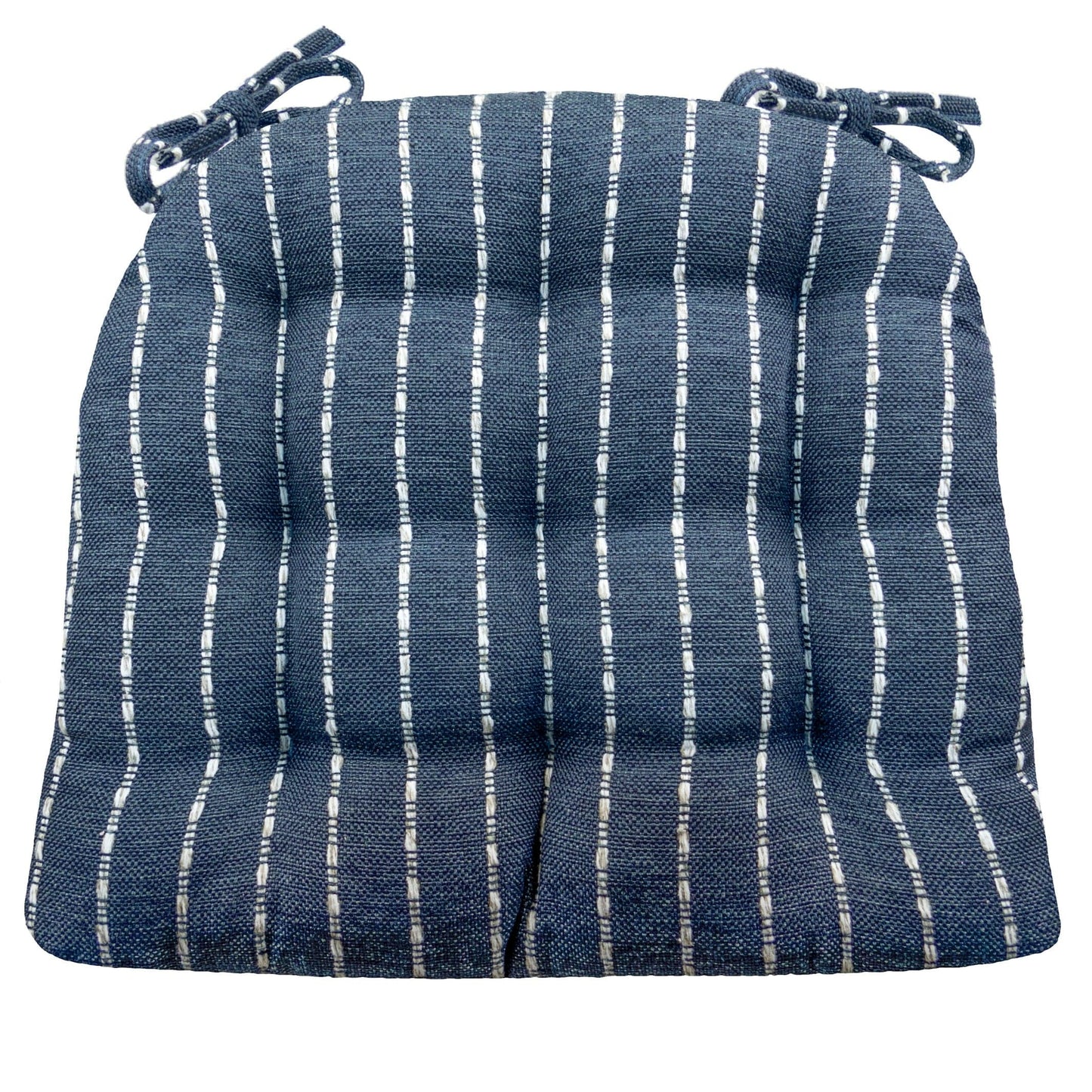 Avante Navy Blue Striped Dining Chair Pads - Barnett Home Décor
