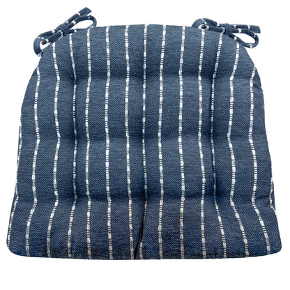 Avante Navy Blue Striped Dining Chair Pads - Barnett Home Décor