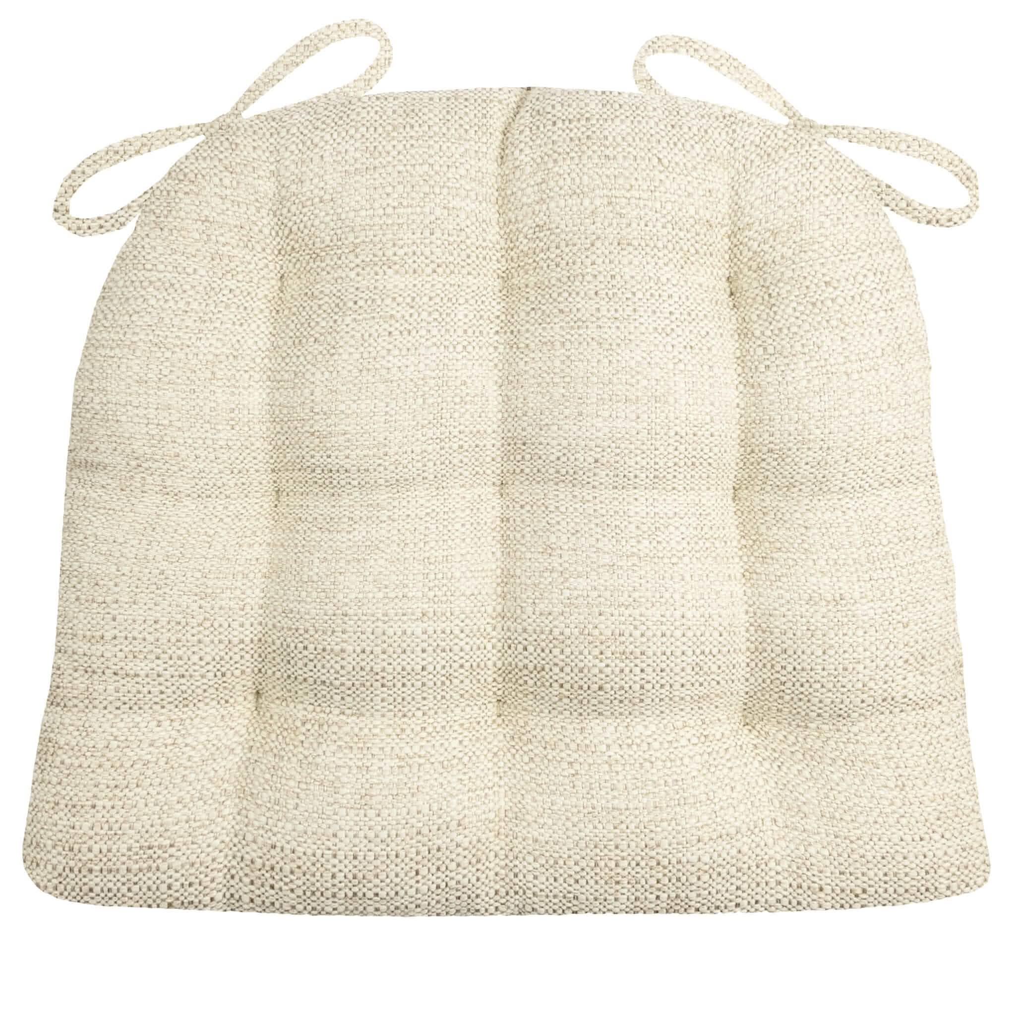 Barnett Home Decor Cuscino Per Sedia Da Pranzo Basketweave Naturale, 100% Cotone, Imbottitura In Lattice, Lavabile, USA
