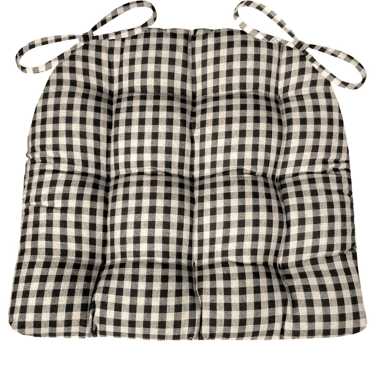 Checkers Black and White Dining Plaid Chair Pad | Barnett Home Decor | Black & White