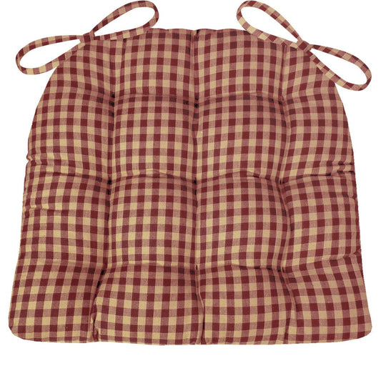 Checkers Red and Tan Dining Chair Cushion | Barnett Home Decor | Red & Tan