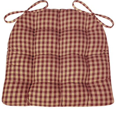 Checkers Red and Tan Dining Chair Cushion | Barnett Home Decor | Red & Tan