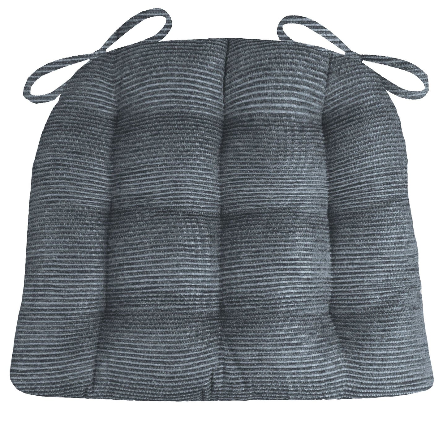 Chenille Rib Slate Grey Dining Chair Cushion - Barnett Home Decor - Grey - Corduroy 