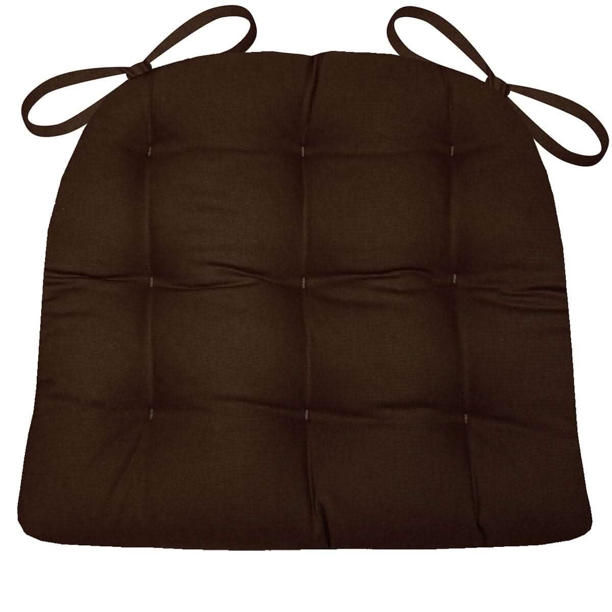 Cotton Duck Brown Solid Color Cotton Dining Chair Cushions | Barnett Home Decor | Brown