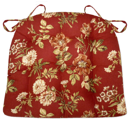 Farrell Red Floral Dining Chair Cushion | Barnett Home Decor