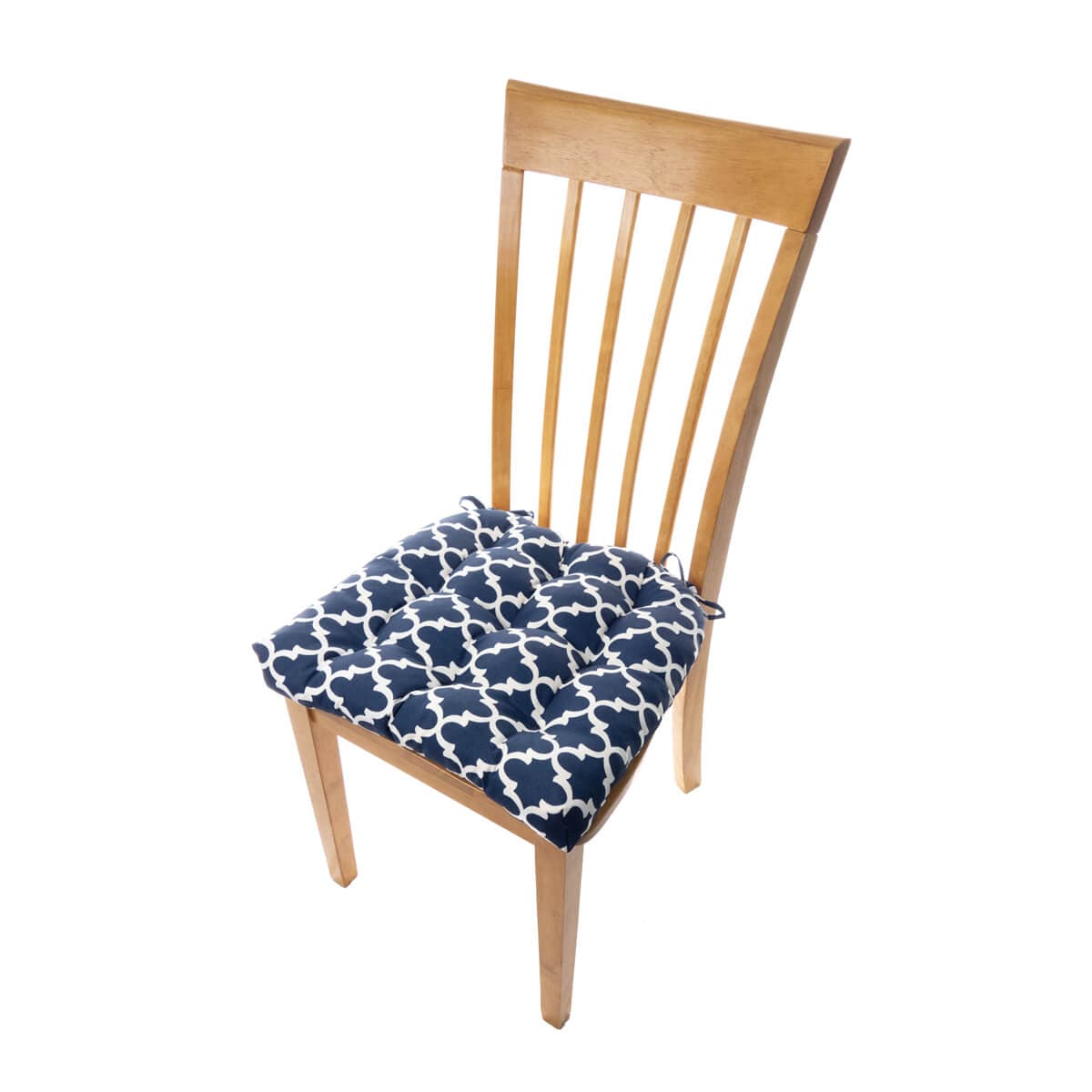 Fulton Ogee Navy Blue Indoor/Outdoor Dining Chair Pad | Barnett Home Decor | Navy Blue