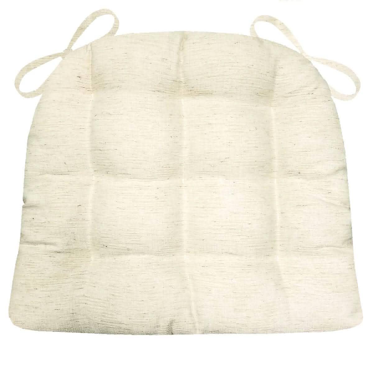 Granite Natural Dining Chair Cushions | Barnett Home Decor | Ivory - Pale - Milky - Chalk White - Alabaster