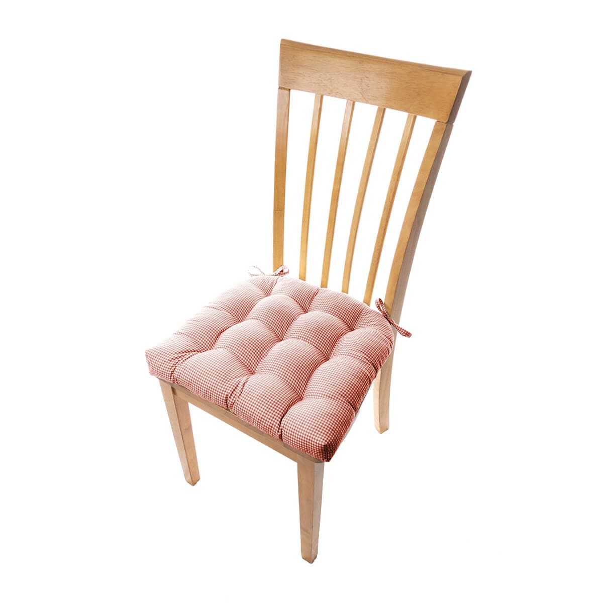 Madrid Red Gingham Dining Chair Cushions - Barnett Home Decor - Red & White