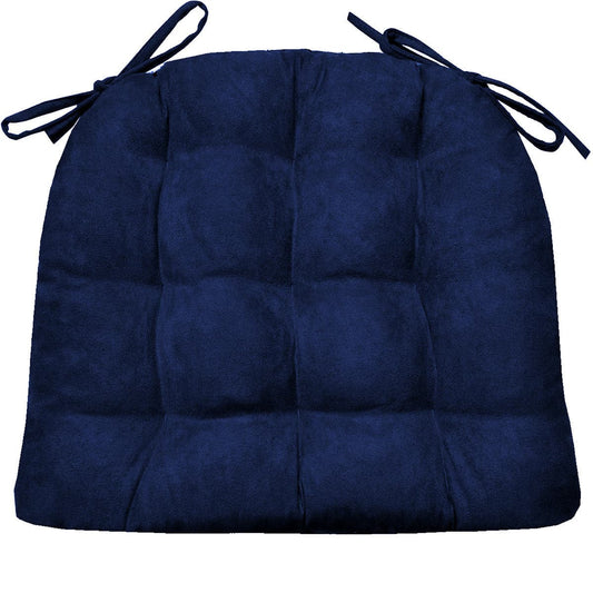 Micro Suede Royal Blue Dining Chair Cushions | Barnett Home Decor | Blue - Deep Blue