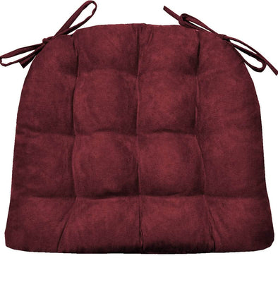 Micro Suede Claret Red Dining Chair Cushions | Barnett Home Decor | Wine Red