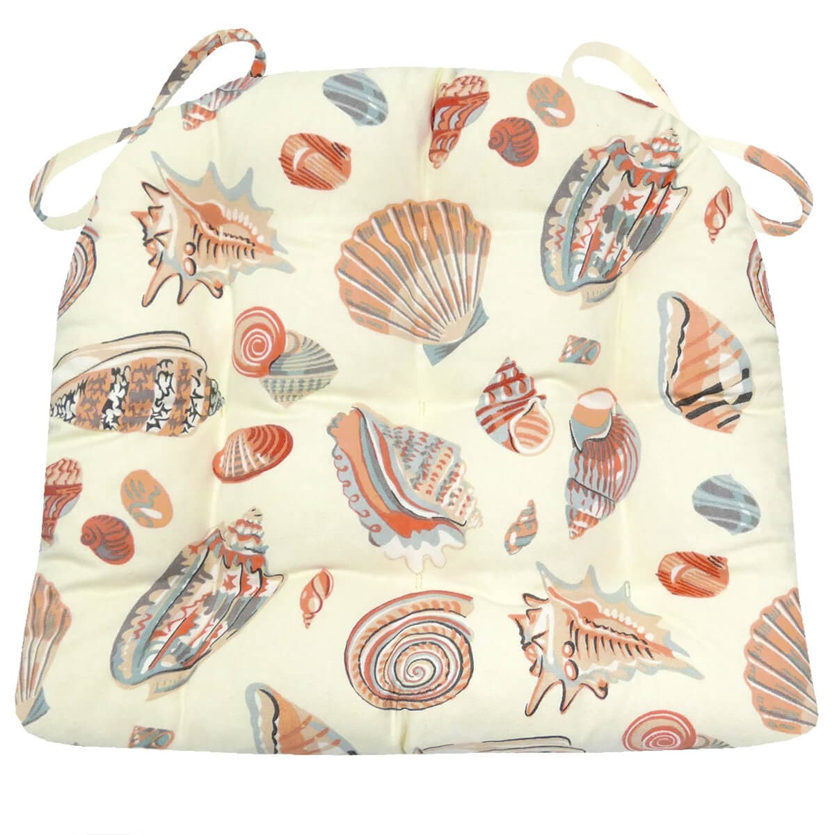 Shells at Low Tide Dining Chair Cushions - Barnett Home Decor - Ivory