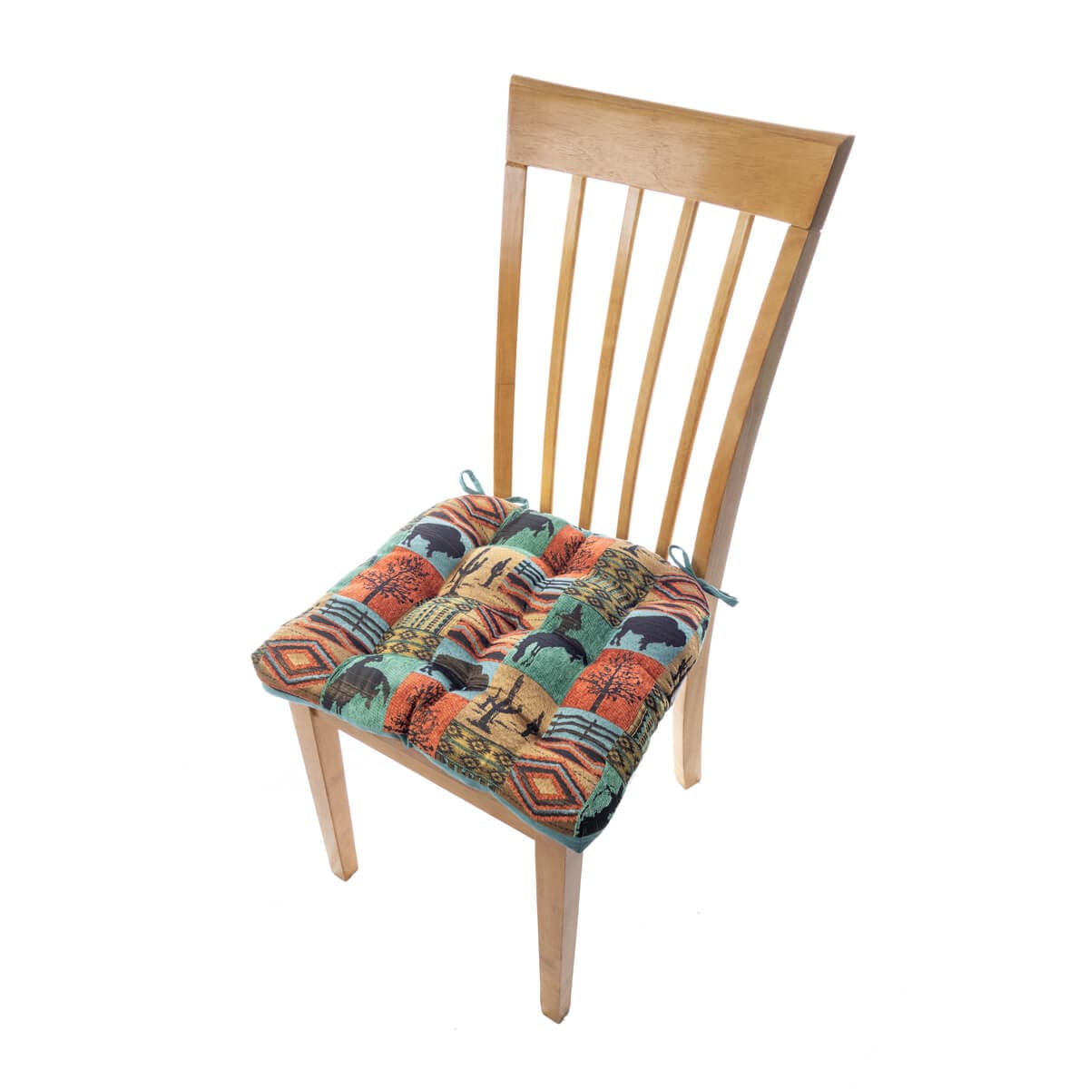 Southwest Laramie Dining Chair Pads | Barnett Home Decor | Turquoise, Red, Teal, & Brown
