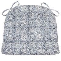 Tibet Blue Dining Chair Cushions - Barnett Home Decor - Blue & White - Mandalas 