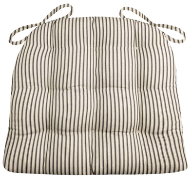 Black ticking stripe chair pads | Barnett Home Decor | Black & White