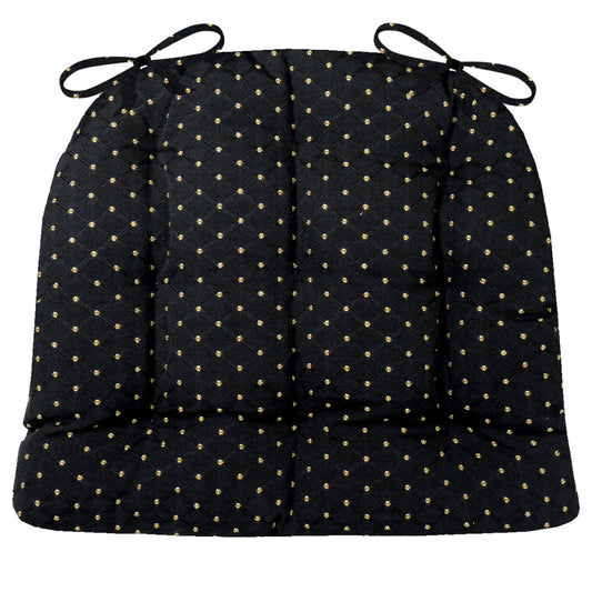 Tiffany Black Brocade Dining Chair Cushions | Barnett Home Decor | Black