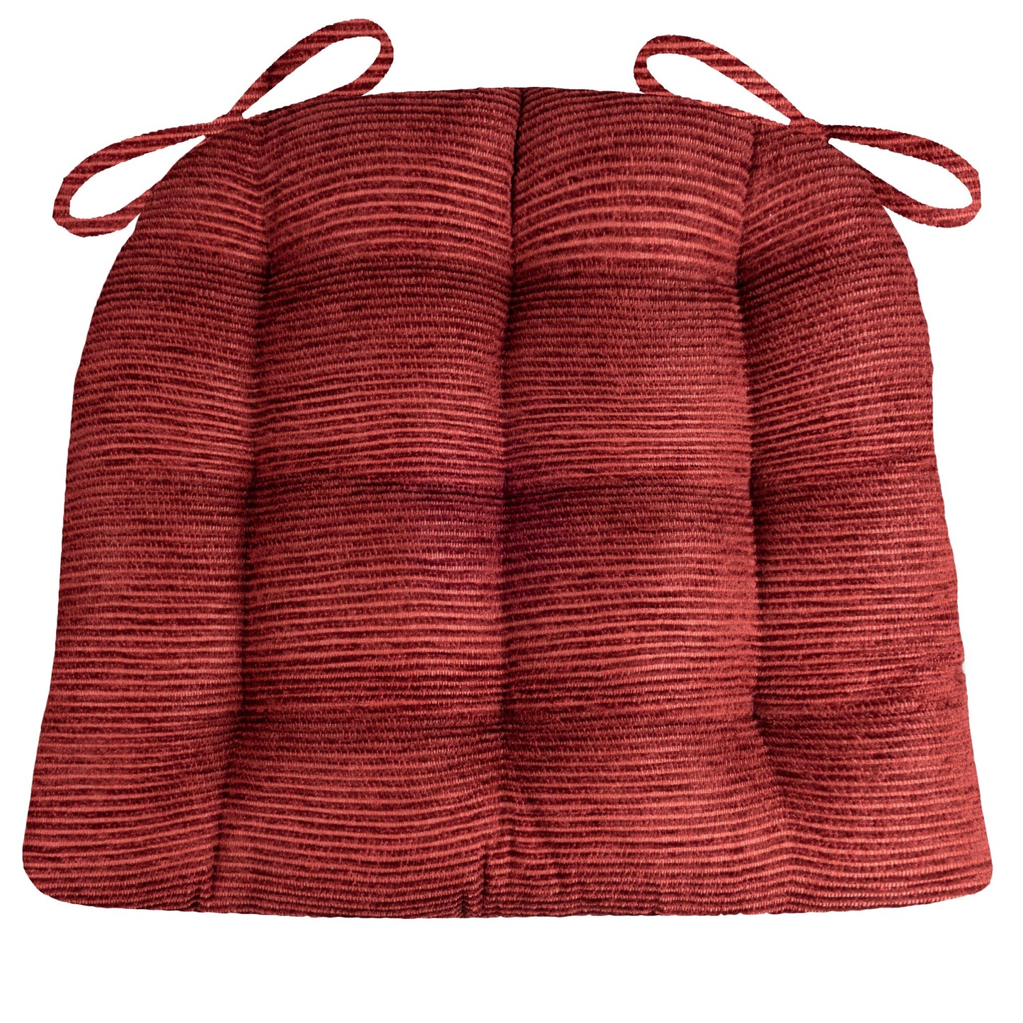 Chenille Rib Claret Red Dining Chair Cushion - Barnett Home Decor - Red