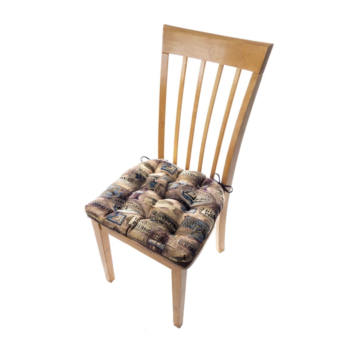 Woodlands Fish Camp Dining Chair Pads - Barnett Home Decor - Brown