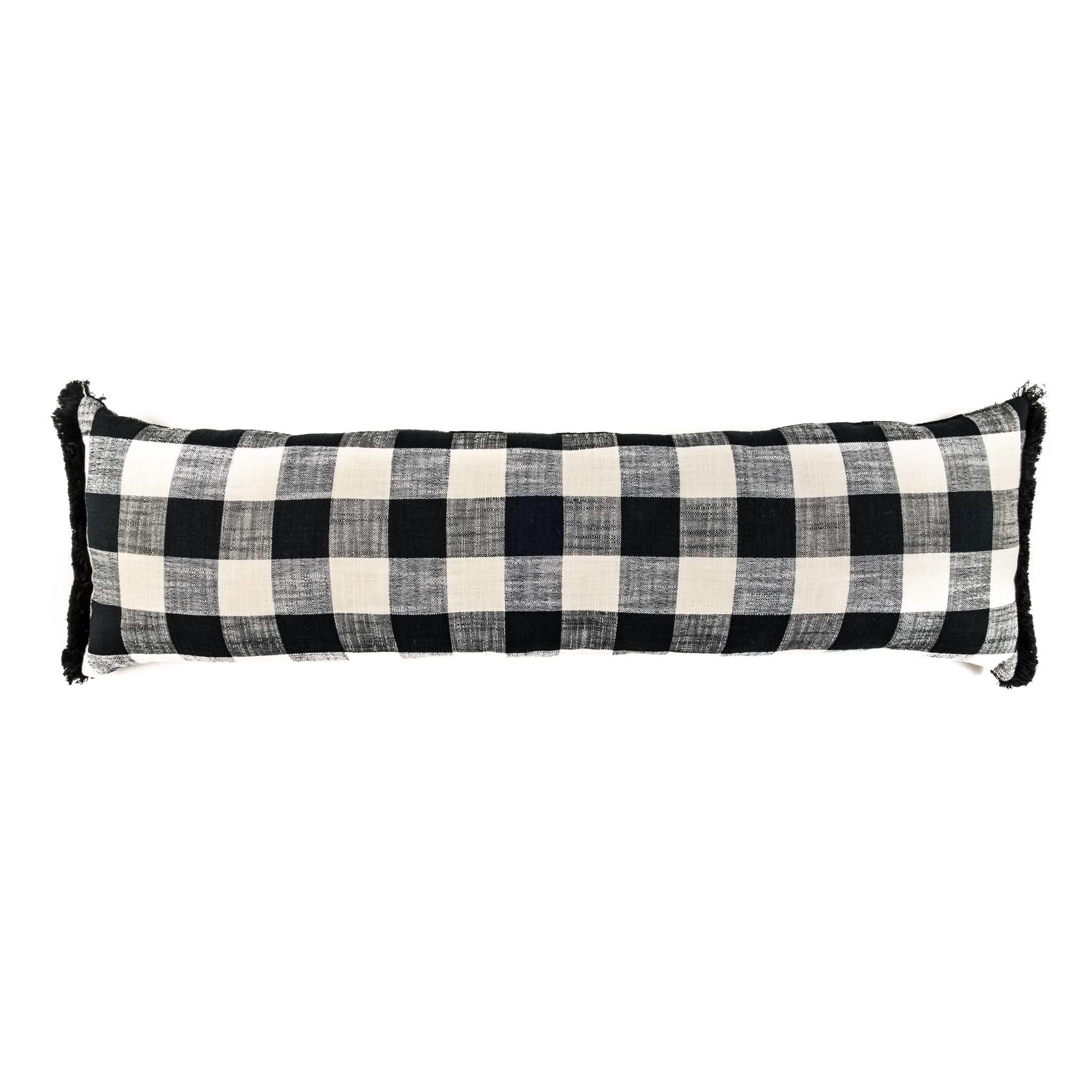 Barnett Home Decor Extra Long Lumbar Pillow Buffalo Black and White