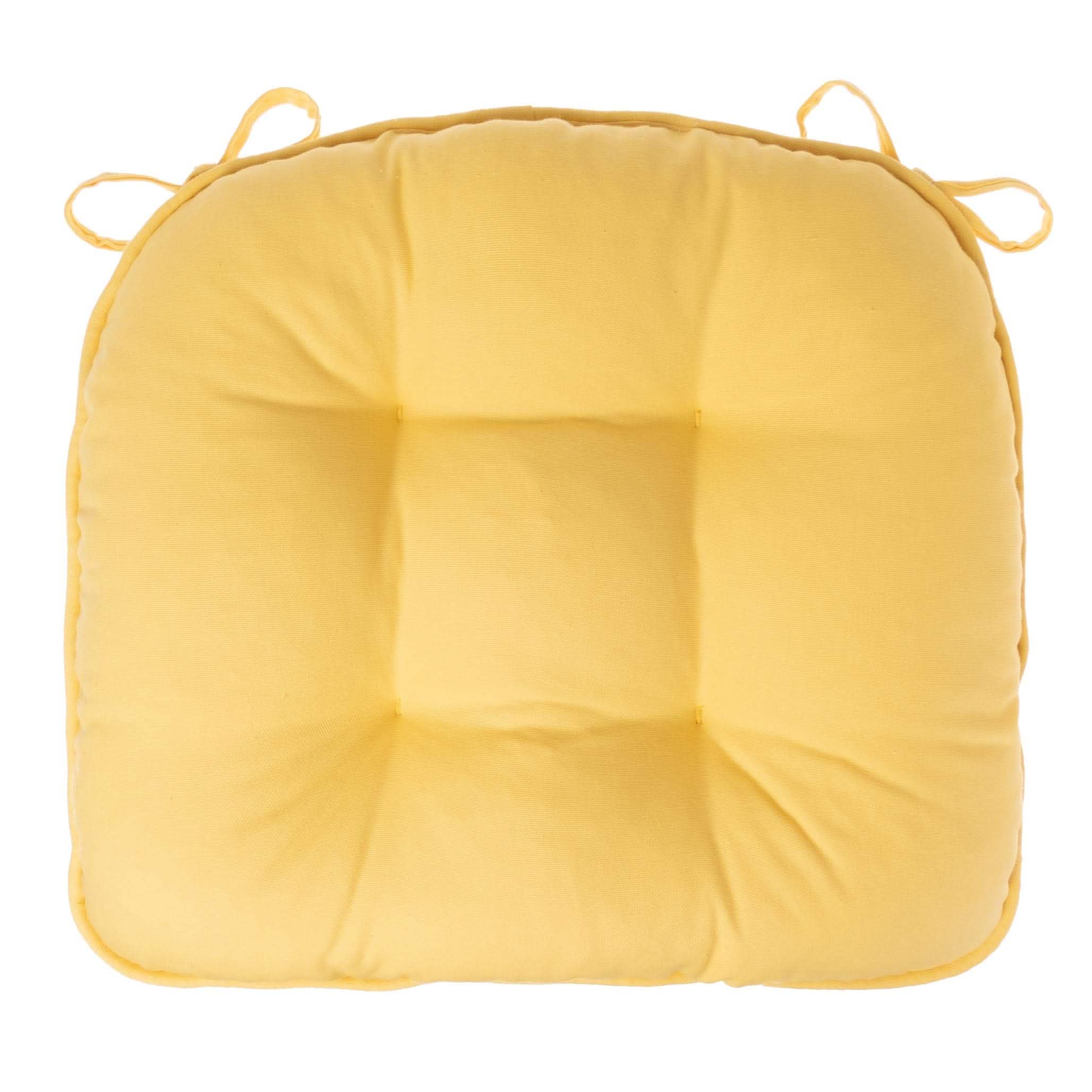 Cotton Duck Extra Thick Yellow Dining Chair Cushion - Barnett Home Decor - Yellow