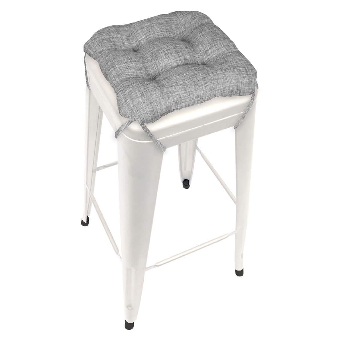 Hayden Grey Square Industrial Bar Stool Cushion - Latex Foam Fill - Barnett Home Decor